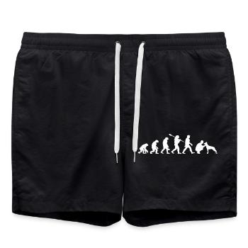Evolution Lustiger Belgischer Schäferhund Malinois - Badeshorts - Schwarz - Vorne - AI Model Male 185 light (185cm)