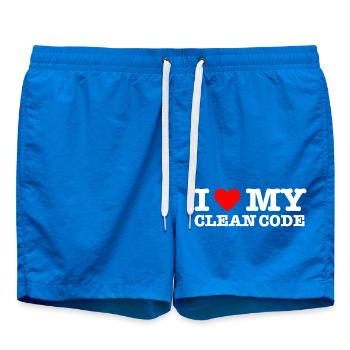 I Heart My Clean Code - Funny Gift Programer - Badeshorts - Cobalt blue - Vorne