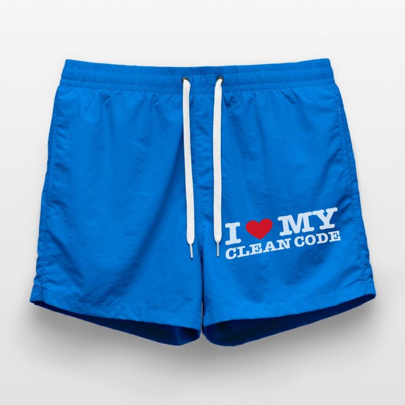 I Heart My Clean Code - Funny Gift Programer Badeshorts