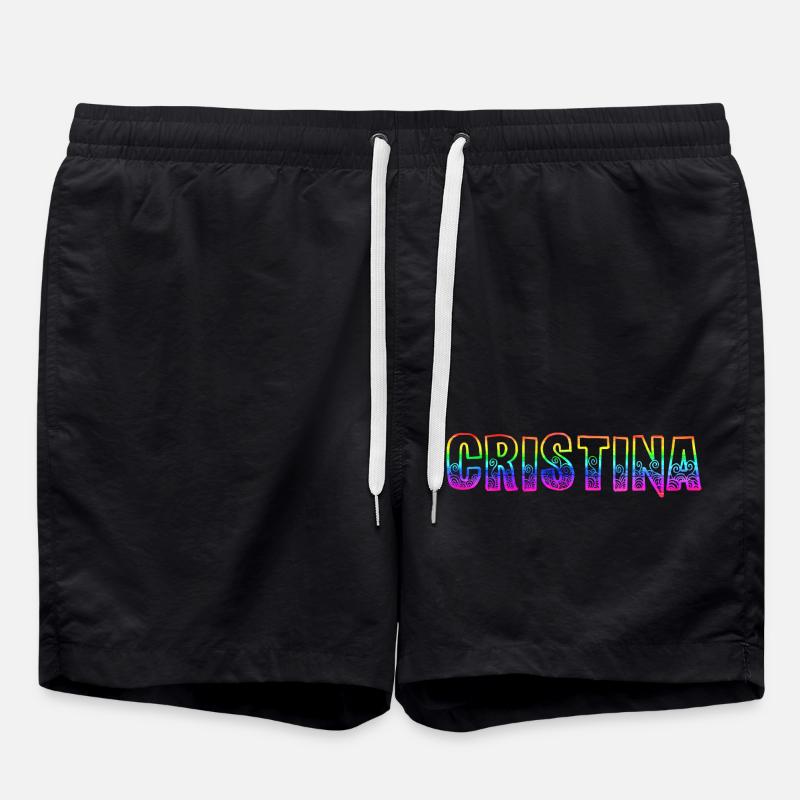 cristina rs rainbow - Swim Trunks - black