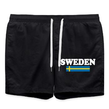 Schweden - Swim Trunks - black - Front - AI Model Male 185 light (185cm)