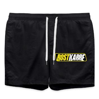 ROSTKARRE - Ratte - Auto - Moped DDR Sticker - - Badeshorts - Schwarz - Vorne - AI Model Male 185 light (185cm)