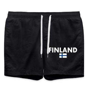 Finnland - Badeshorts - Schwarz - Vorne - AI Model Male 185 light (185cm)