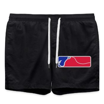 Rot Blau Angelhaken - Badeshorts - Schwarz - Vorne - AI Model Male 185 light (185cm)