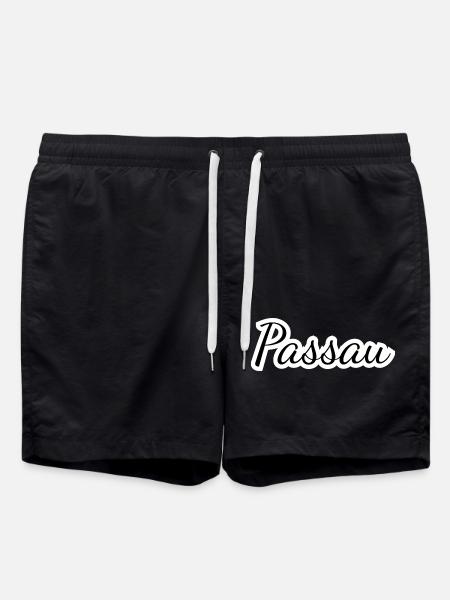 Passau - Textdesign mit Stadtnamen - Badeshorts - Schwarz