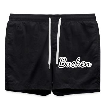 Buchen - Textdesign mit Stadtnamen - Badeshorts - Schwarz - Vorne - AI Model Male 185 light (185cm)