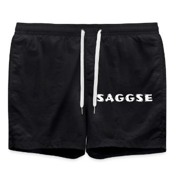Saggse Sachse Sächsisch - Badeshorts - Schwarz - Vorne - AI Model Male 185 light (185cm)