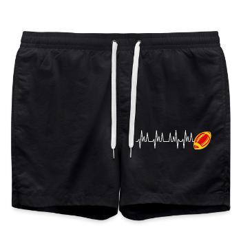 battement coeur rugby club supporter Perpignan - Short de bain - noir - Devant - AI Model Male 185 light (185cm)