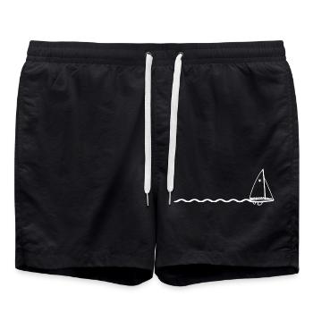 Voile - Navire - Mer - Bateau - Short de bain - noir - Devant - AI Model Male 185 light (185cm)
