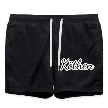 Köthen - Textdesign mit Stadtnamen - Badeshorts - Schwarz - Vorne - AI Model Male 185 light (185cm)