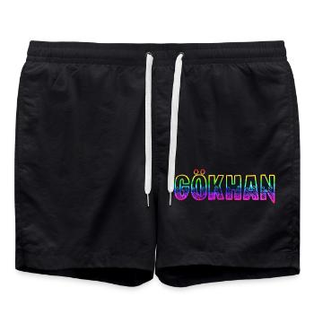 gökhan rs rainbow - Swim Trunks - black - Front - AI Model Male 185 light (185cm)