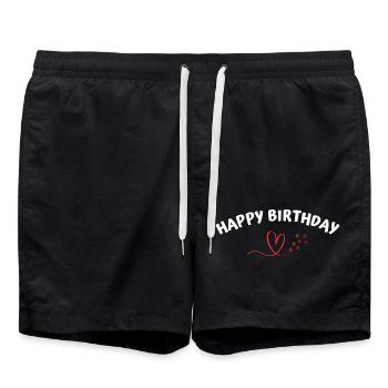 Bon anniversaire - Short de bain - noir - Devant - AI Model Male 185 light (185cm)