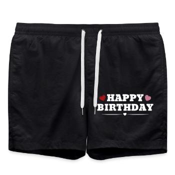 Bon anniversaire - Short de bain - noir - Devant - AI Model Male 185 light (185cm)