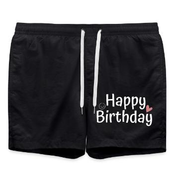 Bon anniversaire - Short de bain - noir - Devant - AI Model Male 185 light (185cm)