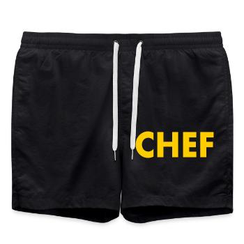 Chef - Short de bain - noir - Devant - AI Model Male 185 light (185cm)