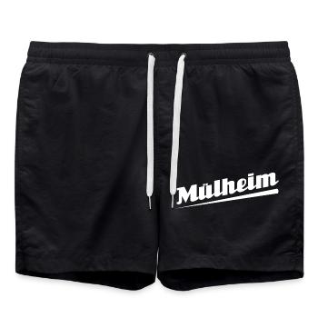 Mülheim - Textdesign mit Stadtnamen - Badeshorts - Schwarz - Vorne - AI Model Male 185 light (185cm)