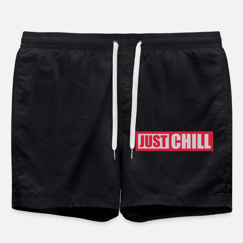 Just Chill Text Logo - Short de bain - noir