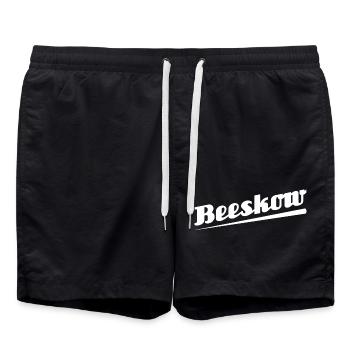 Beeskow - Textdesign mit Stadtnamen - Badeshorts - Schwarz - Vorne - AI Model Male 185 light (185cm)