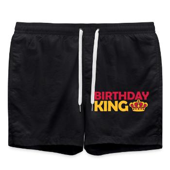 Birthday King Party Logo - Swim Trunks - black - Front - AI Model Male 185 light (185cm)