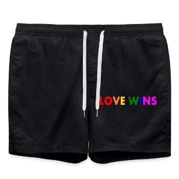 Love wins - Badeshorts - Schwarz - Vorne - AI Model Male 185 light (185cm)