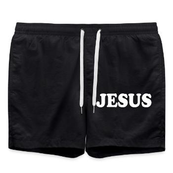 Jesus - Badeshorts - Schwarz - Vorne - AI Model Male 185 light (185cm)