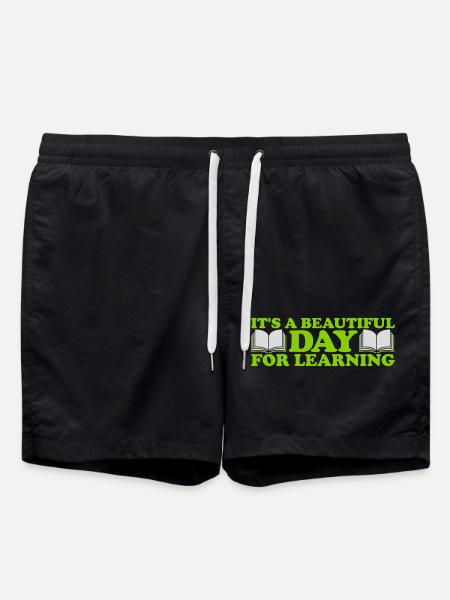 beautiful day for learning - Swim Trunks - black
