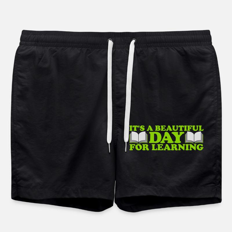 beautiful day for learning - Swim Trunks - black