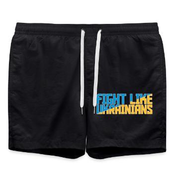 se battre comme citation des ukrainiens - Short de bain - noir - Devant - AI Model Male 185 light (185cm)