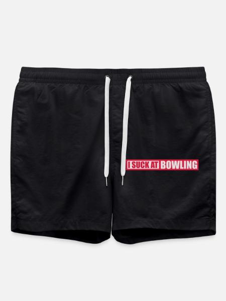 I suck at bowling - Swim Trunks - black