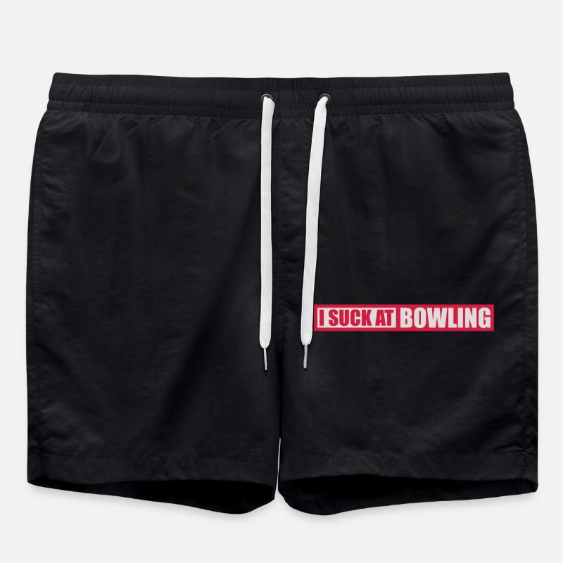 I suck at bowling - Swim Trunks - black