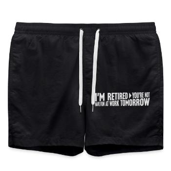 have fun at work - Badeshorts - Schwarz - Vorne - AI Model Male 185 light (185cm)