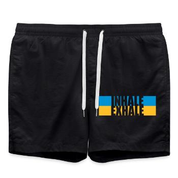 Inspirez expirez Yoga citation - Short de bain - noir - Devant - AI Model Male 185 light (185cm)