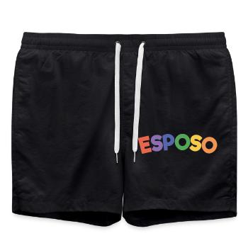 Esposo Husband To Be Groom Married Men Wedding - Swim Trunks - black - Front - AI Model Male 185 light (185cm)