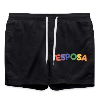 Esposa Cool Wife To Be Bride Couple Wedding Gift - Swim Trunks - black - Front - AI Model Male 185 light (185cm)