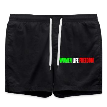 Women life freedom - Badeshorts - Schwarz - Vorne - AI Model Male 185 light (185cm)
