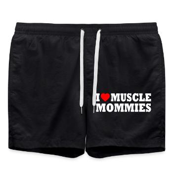 I love muscle mommies - Swim Trunks - black - Front - AI Model Male 185 light (185cm)