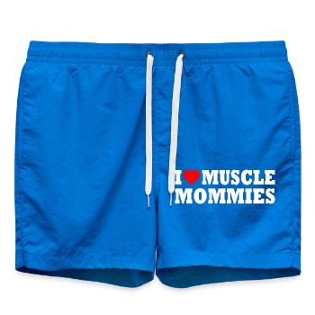 I love muscle mommies - Badeshorts - Cobalt blue - Vorne