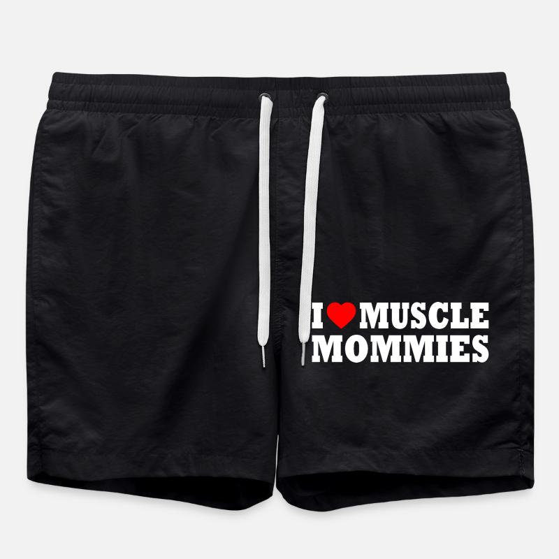 I love muscle mommies - Short de bain - noir