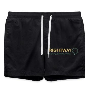 Rightway - Dein Weg glücklich zu werden - Badeshorts - Schwarz - Vorne - AI Model Male 185 light (185cm)