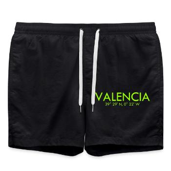 Valence Espagne Coordonnées Latitude Longitude - Short de bain - noir - Devant - AI Model Male 185 light (185cm)