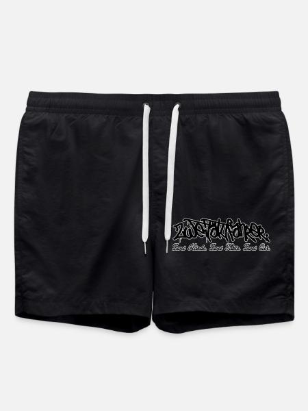 Two-stroke rider // lettering - Swim Trunks - black