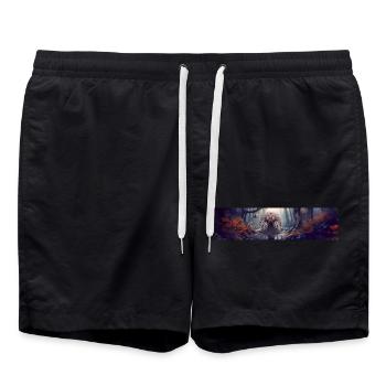 Apokalypse Welt nach der Menschheit Riesenspinne Mutant - Badeshorts - Schwarz - Vorne - AI Model Male 185 light (185cm)