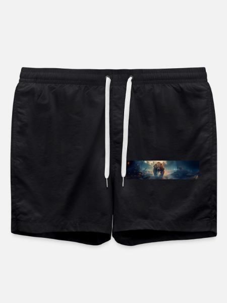 Apokalypse Welt nach der Menschheit Riesenbär - Badeshorts - Schwarz