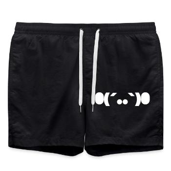O(´..`)O shy ape weiss Affe - Badeshorts - Schwarz - Vorne - AI Model Male 185 light (185cm)