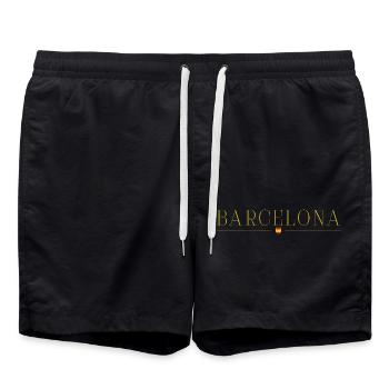 Barcelona, Spain Style Design T-Shirt - Swim Trunks - black - Front - AI Model Male 185 light (185cm)