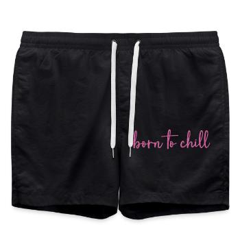 Born to chill - Swim Trunks - black - Front - AI Model Male 185 light (185cm)