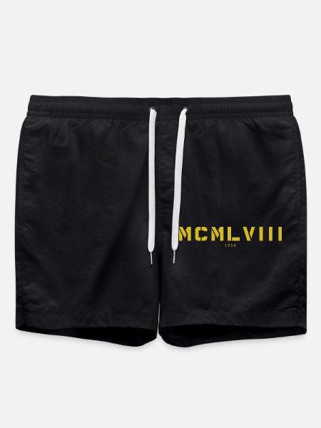 With Roman numerals MCMLVIII - 1958 - Swim Trunks - black