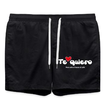 « JE T’AIME » - Citations drôles Couples 12 - Short de bain - noir - Devant - AI Model Male 185 light (185cm)