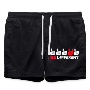 Be Different Heavy Metal Hard Rock Cool Hand Gestures - Swim Trunks - black - Front - AI Model Male 185 light (185cm)