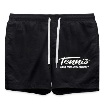 Tennis 2 - Swim Trunks - black - Front - AI Model Male 185 light (185cm)